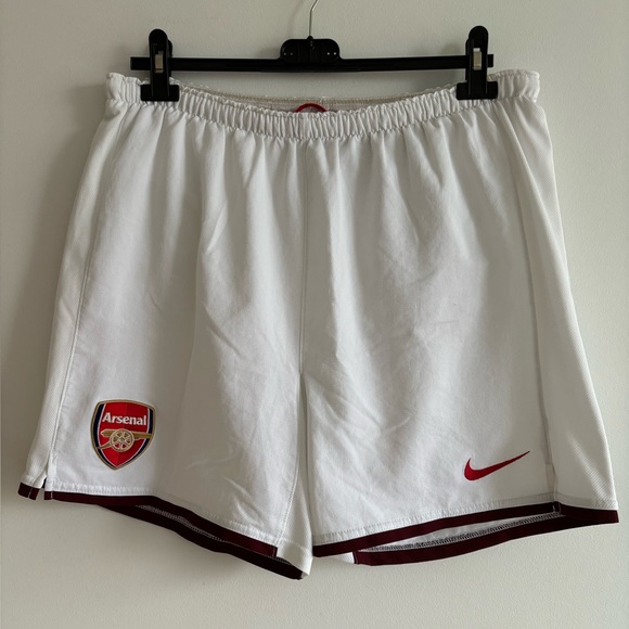 2007-2008 Vintage Arsenal FC Nike Jersey Shorts White Medium - Picture 7 of 11